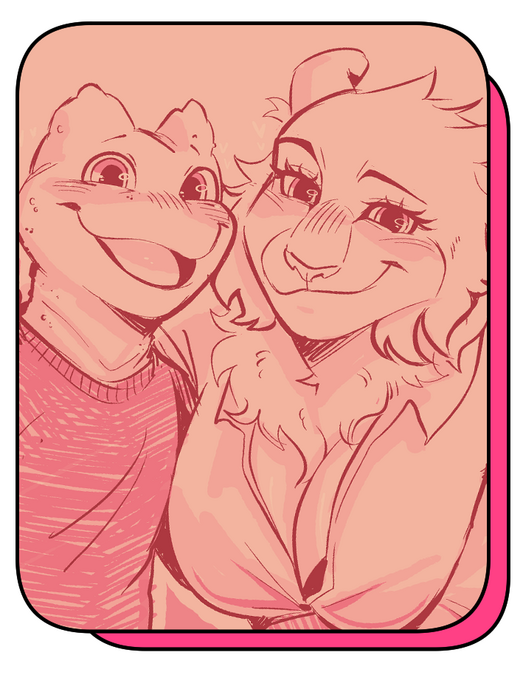 Digital drawing of an anthropomorphic dog saying hi as he runs past someone off-screen.