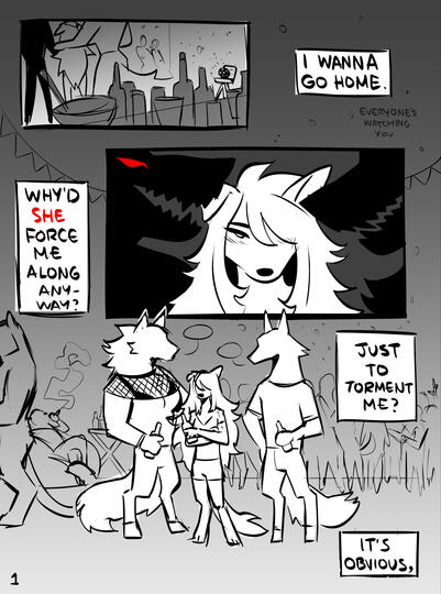 A hellhound and a wolverine stradle one another and embrace, an adoring look in both of their eyes.