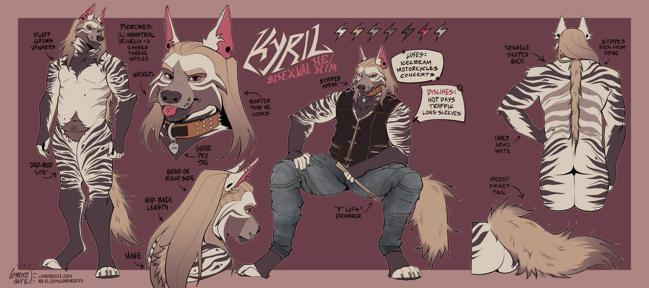 Standard sized reference sheet with the bust upgraded to a fullbody. Features a toned lioness.